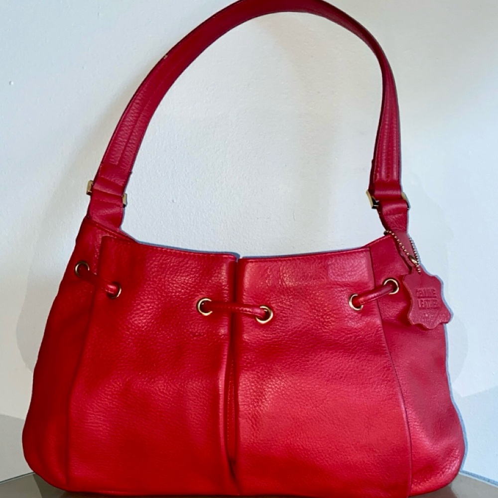Bloomingdale’s red leather purse